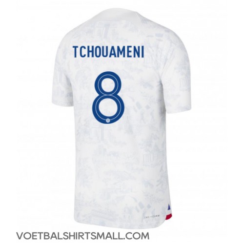 Frankrijk Aurelien Tchouameni #8 Voetbalkleding Uitshirt WK 2022 Korte Mouwen